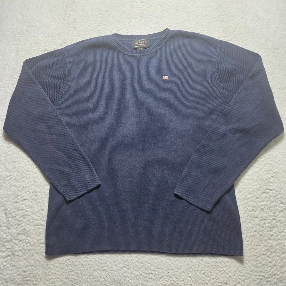 Vintage RL Polo Jeans Company Sweater Men's Size Large Ralph Lauren Y2K‎ Flag